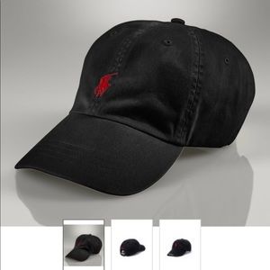 BLACK AND RED POLO HAT!